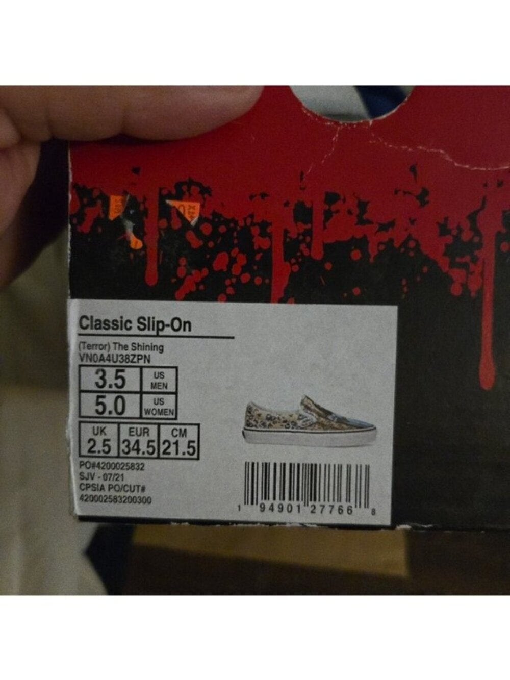 Vans Slip On Horror Pack Women Size 5 Grady Twins The Shining 0826 - Picture 8 of 8